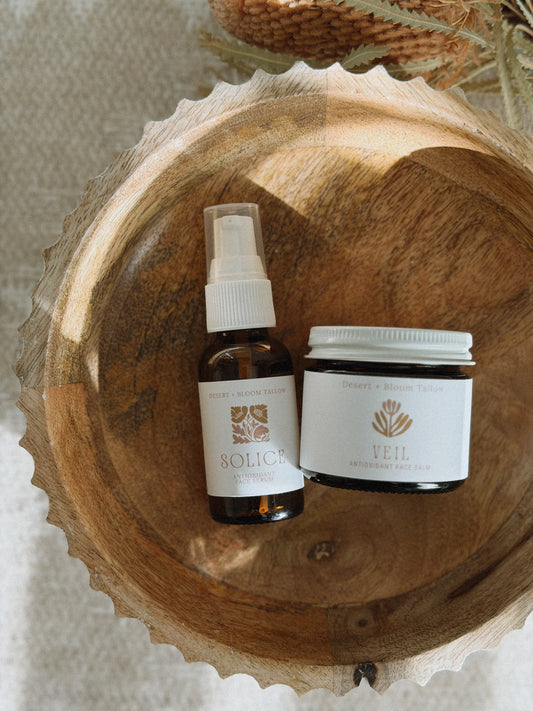 Earthen Glow Collection: Antioxidant Serum + Balm